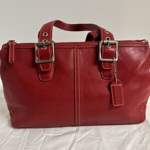 Vintage Coach Red Legacy Soho Leather Shoulder Bag